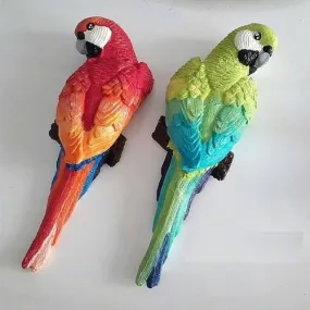 2 moules silicone perroquet perruche symétrique 28cm oiseau animal 3d pour plâtre résine cire savon argile béton wepam