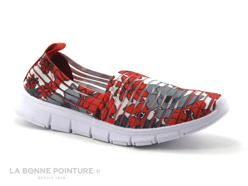 Achat chaussures Moran's Femme Chaussure de Sport, vente Morans KAFIA - Orange - Gris - Basket Elastique Femme