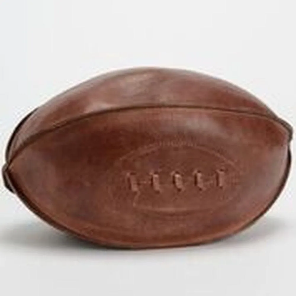Ballon de rugby déco cuir 29x19x19cm
