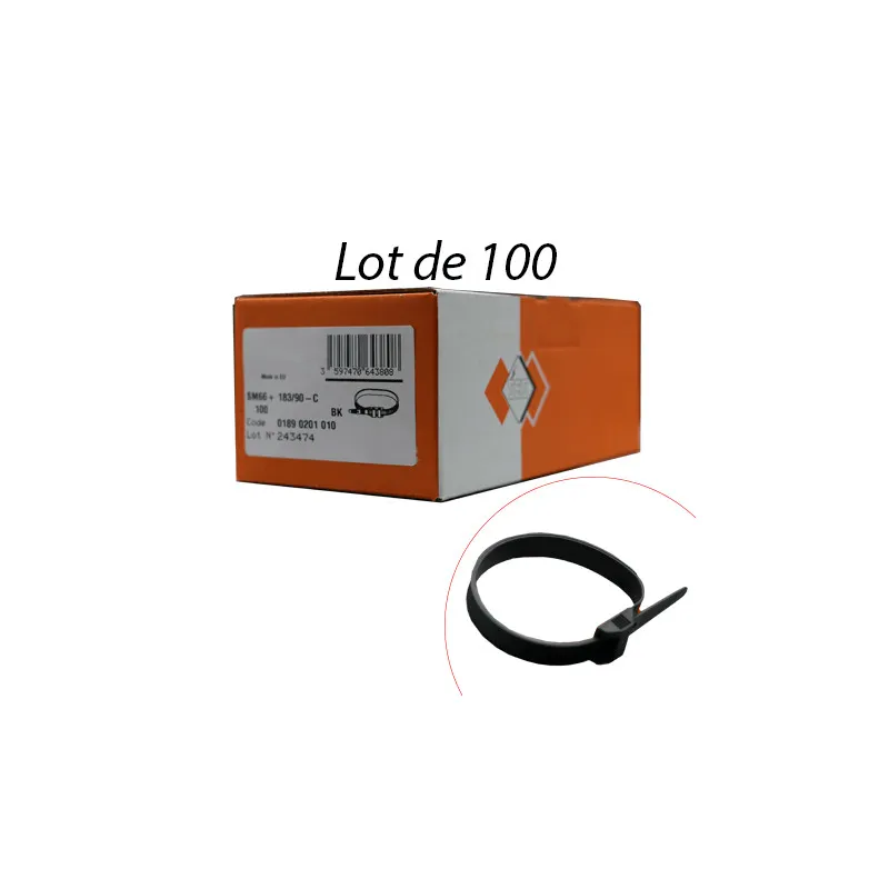 Boite de 100 colliers d'installation noir 9x180mm - STERLING 01890201
