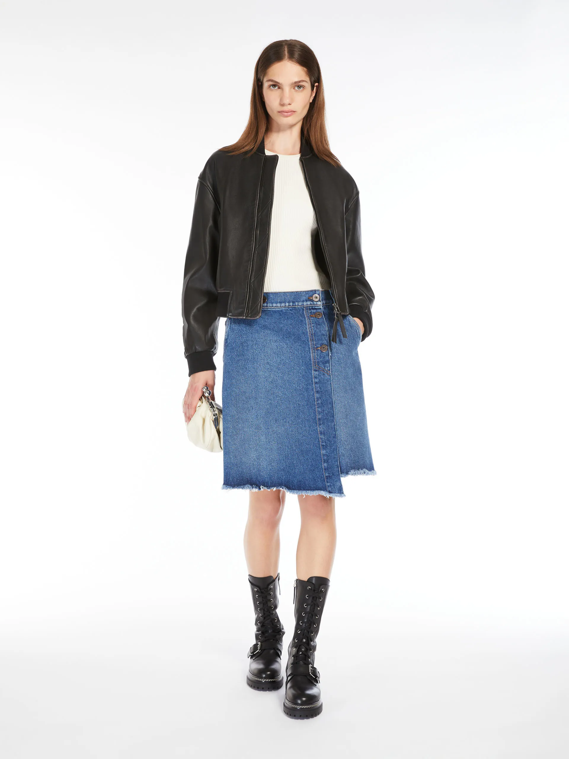 Bomber en cuir nappa