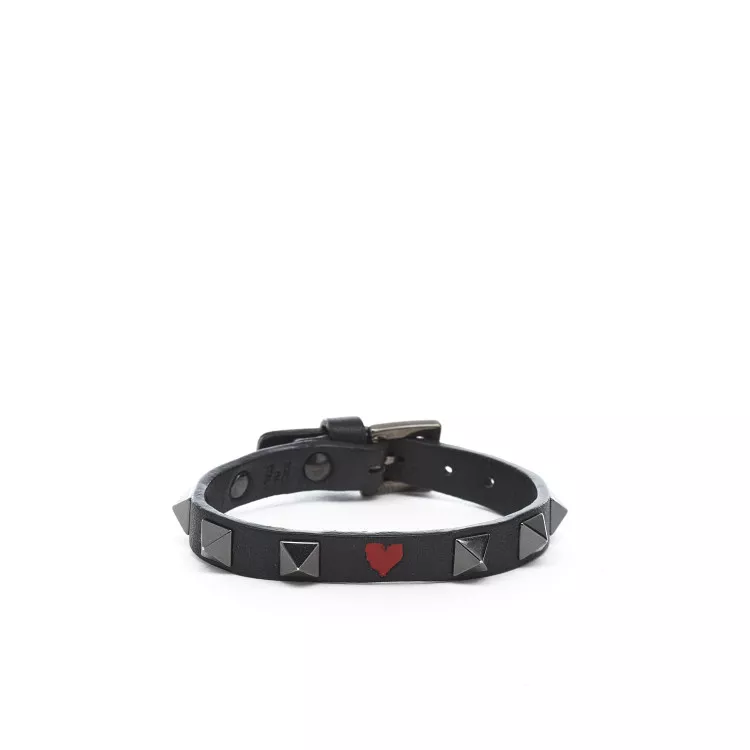 Bracelet Valentino Cuir Noir