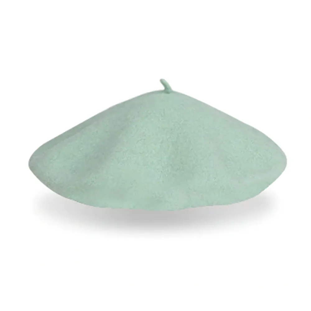 Béret en laine vert menthe
