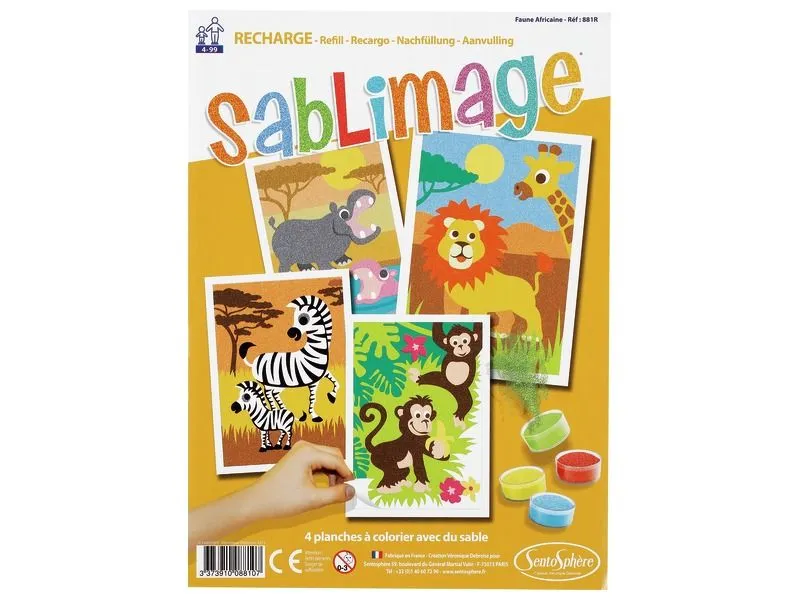 CARTES À SABLE Faune africaine