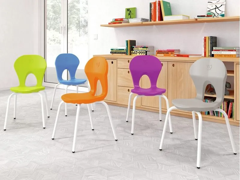 CHAISE COQUE Easy 4 pieds métal