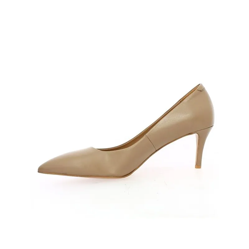 Chaussures cuir taupe talons fins bout pointu cuir taupe Hollie