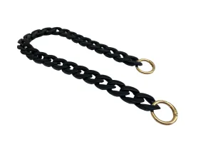 Chaînette à maillon et mousqueton 50cm Noir/Doré - Lou Passion