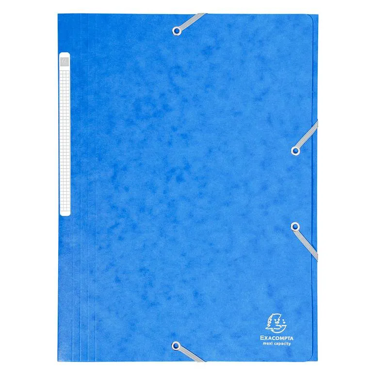 Chemise 3 rabats + elastique A4 cap 35 mm carte Bleu
