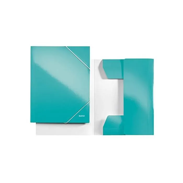 Chemise 3 Rabats Elastique WOW A4 Carton Pelliculé Bleu glacé