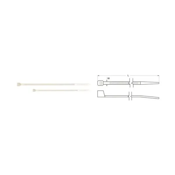 Colliers nylon BIHR 2,5x100mm blanc 100 pièces