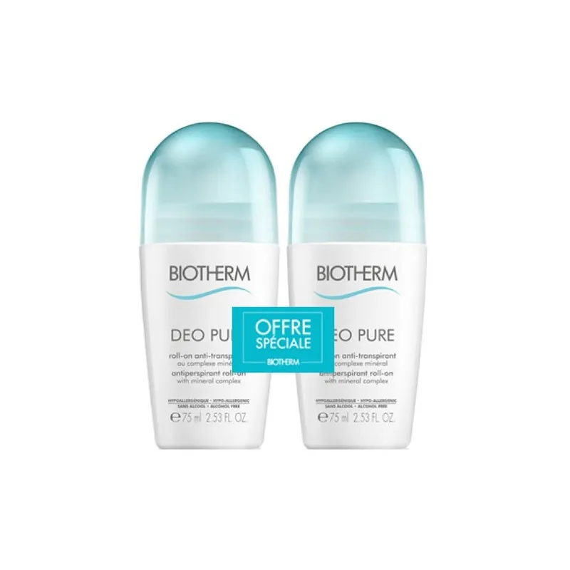 DEO PURE DUO ANTI TRANSPIRANT 2X 75ML BIOTHERM﻿