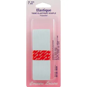 Elastique tissé souple blanc 32mmx1m 