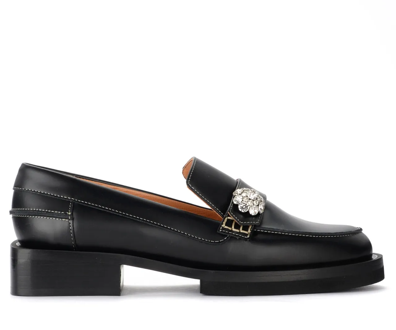 Ganni Mocassin en cuir noir