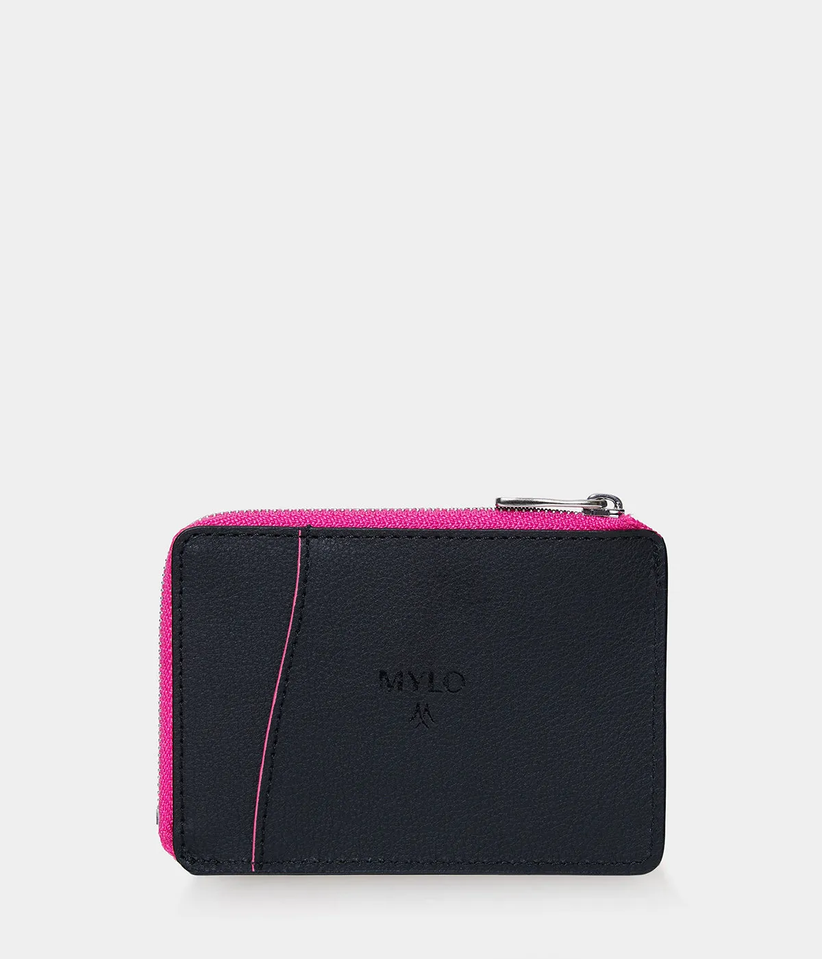 Grand porte-cartes en champignon zippé Mylo rose