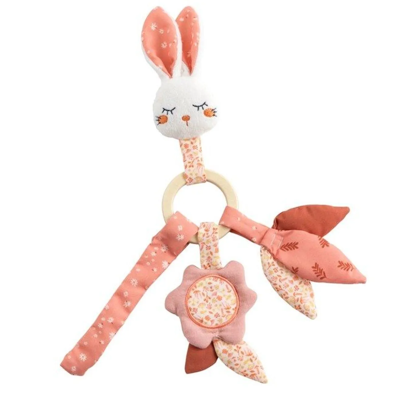 Hochet jouet lapin rose - Sauthon
