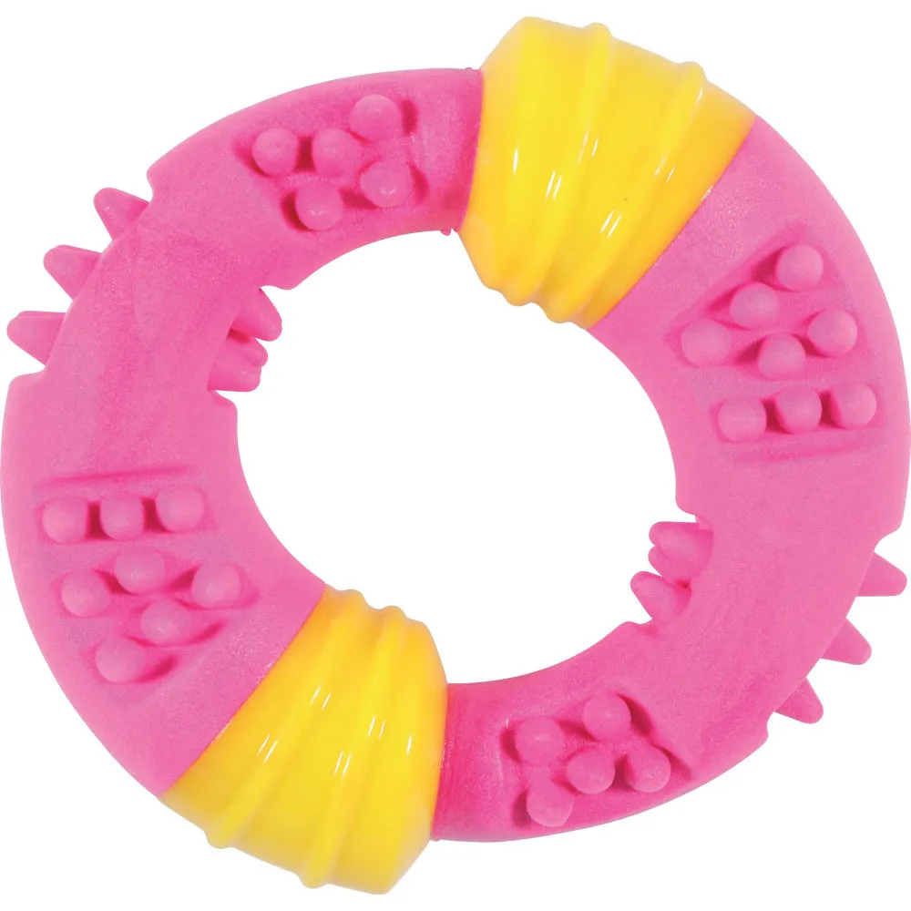 Jouet anneau sunset 15 cm rose pour chien