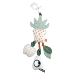 Jouet d'éveil plante avec pince en coton vert - Sauthon