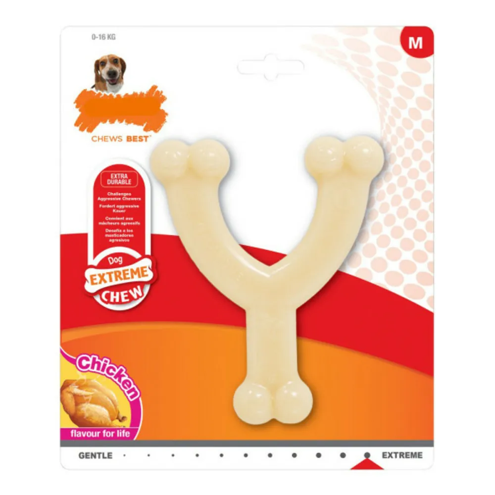 Jouet pour chien extreme chew wishbone taille m poulet nylon