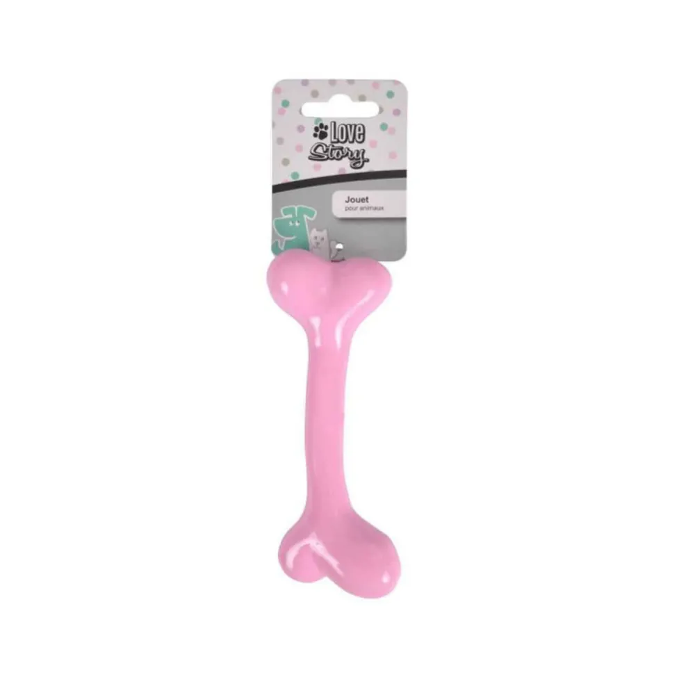 Jouet pour chien os "puppy" 14cm rose