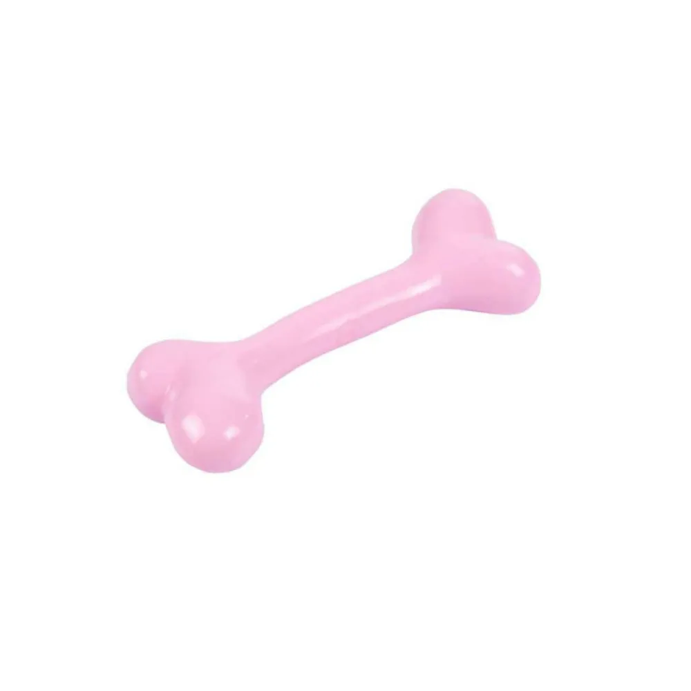 Jouet pour chien os "puppy" 14cm rose