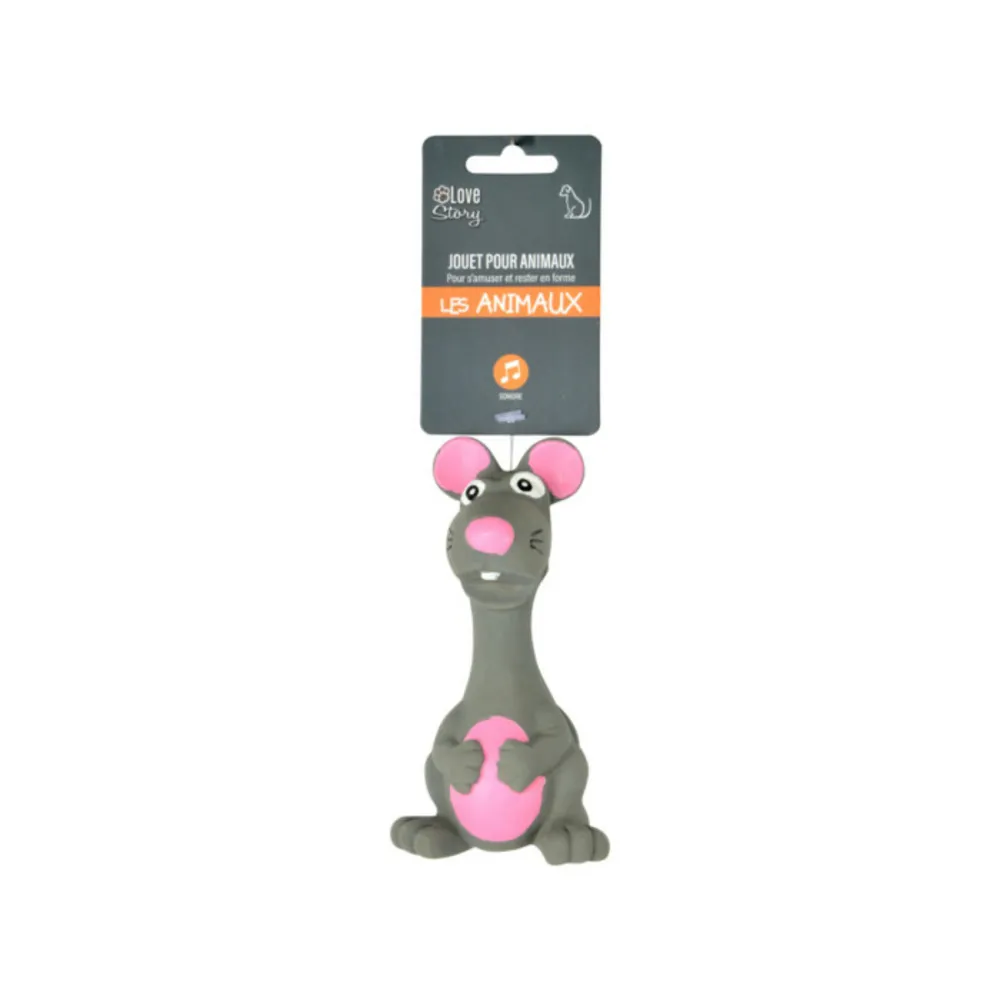 Jouet pour chien "souris" 14cm gris