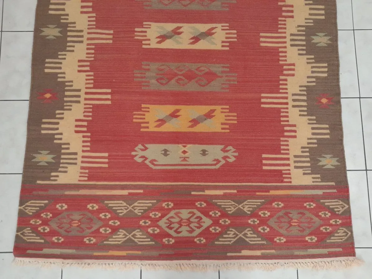 Kilim style Old Afghan fait main 210x145cm