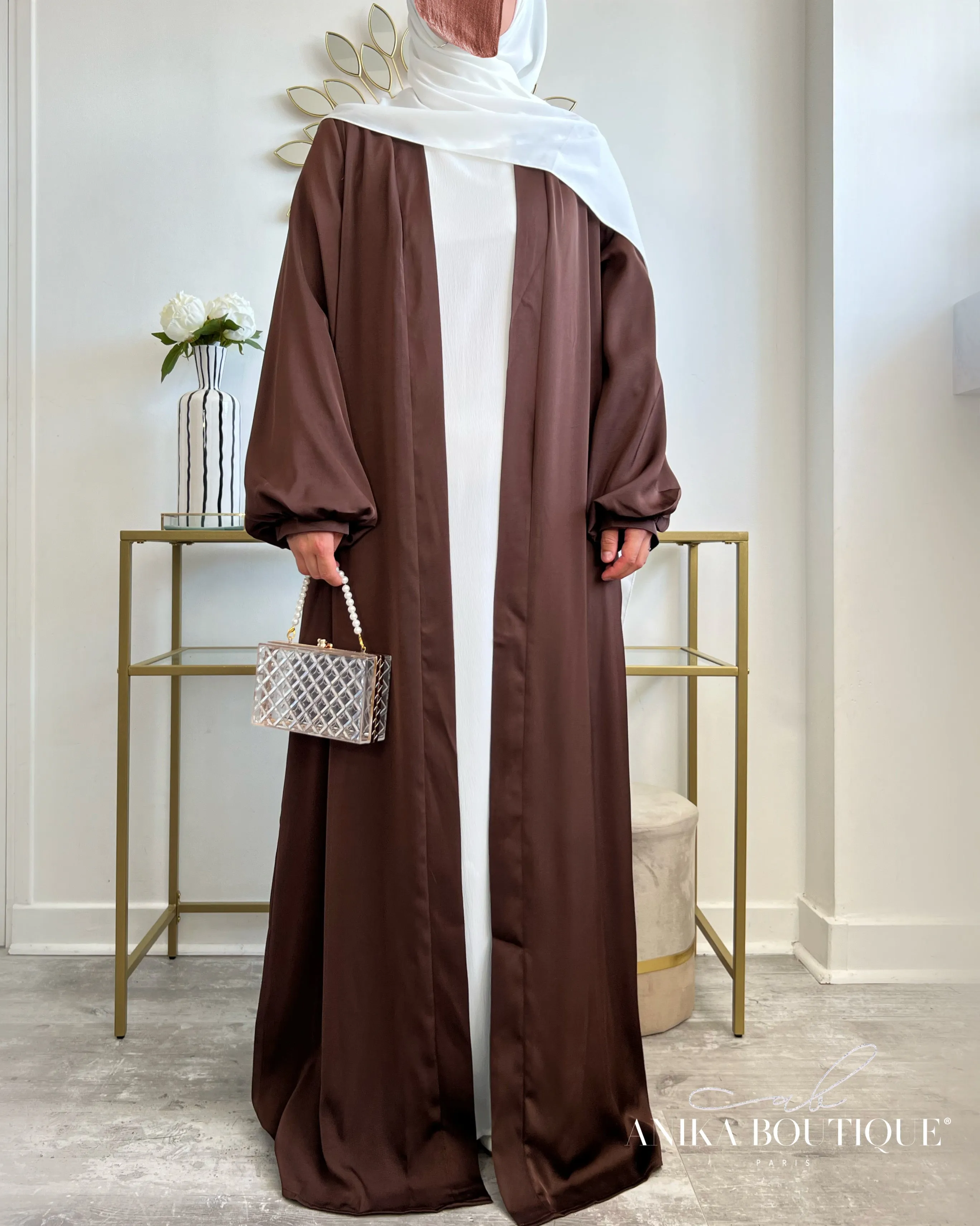 Kimono Satiné manches bouffantes