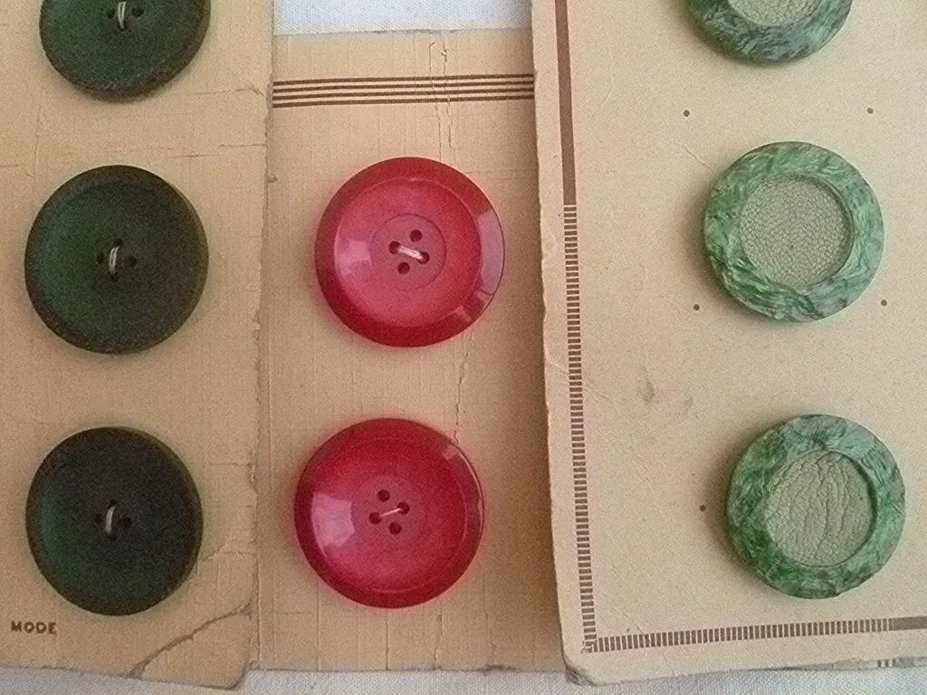 lot de 3 cartes avec Boutons vintage