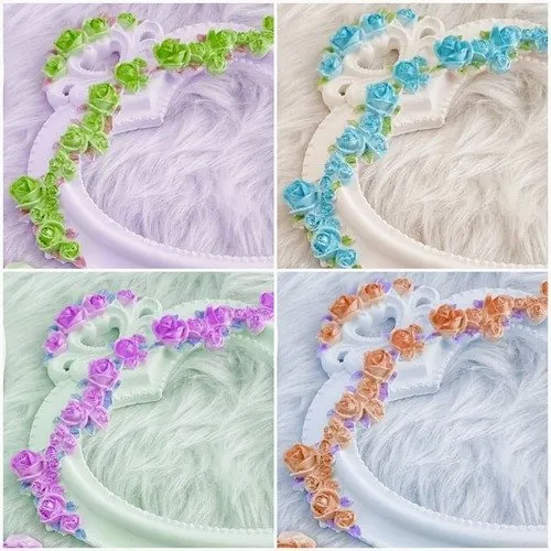 Moule silicone cadre photo 21cm coeur déco roses perles pour plâtre wepam argile résine cire polyester fimo k196 4f640ht