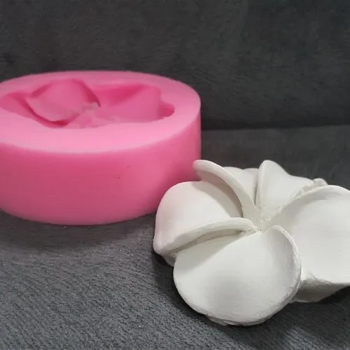 Moule silicone fleur de frangipane 7,8cm 3d nature pour plâtre argile wepam savon bougie résine polyester ciment fimo k705 çb110
