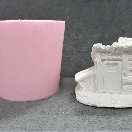 Moule silicone maison chalet bois 3d pour déco terrarium pour fimo plâtre wepam porcelaine cire savon résine bougie argile k865 