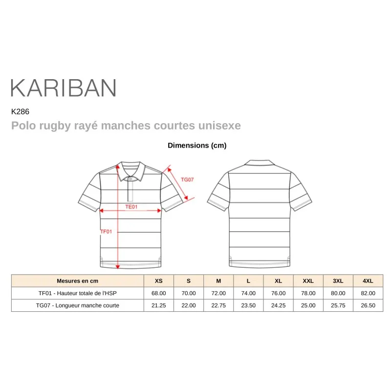 Polo de rugby rayé à manches courtes