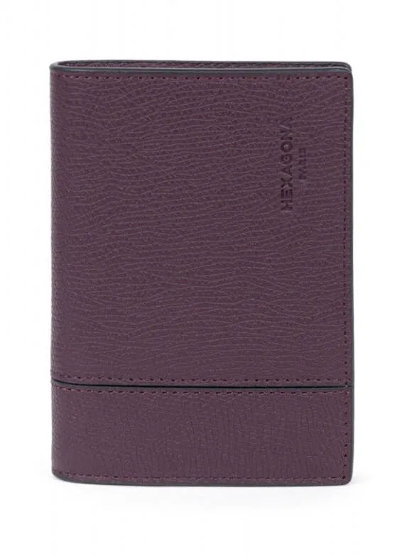 Porte-cartes cuir vachette premium grainé bordeaux