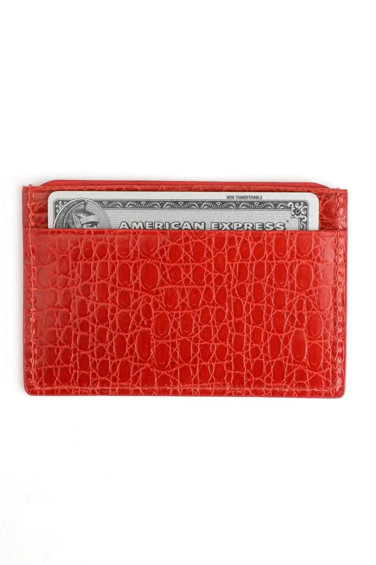 Porte-cartes en crocodile embossé