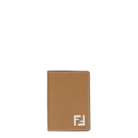 Porte-cartes FF Squared - Porte-cartes en cuir beige | Fendi