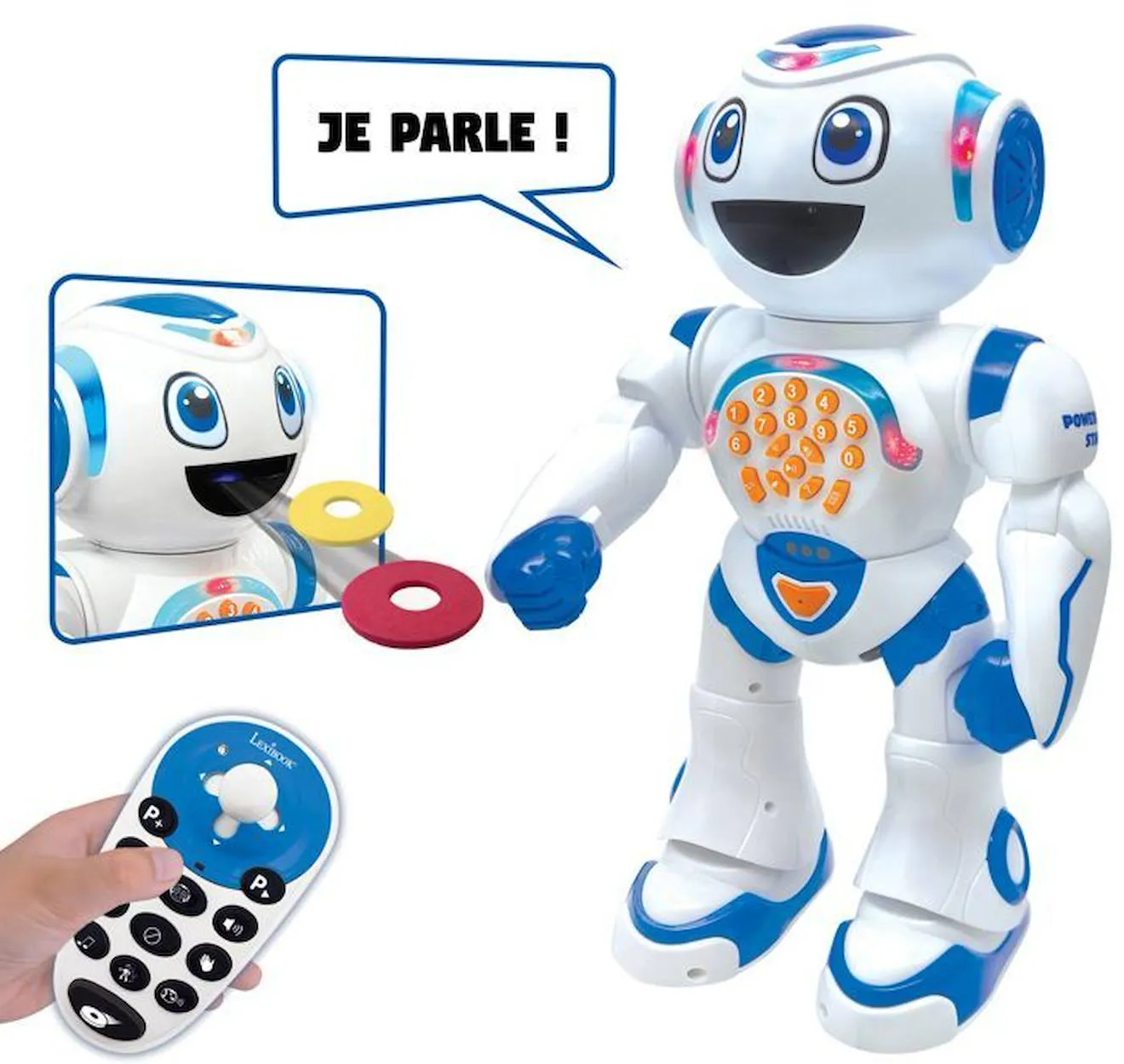 POWERMAN® STAR Robot Interactif pour Jouer et Apprendre avec contrôle gestuel et télécommande (Français) blanc - Lexibook