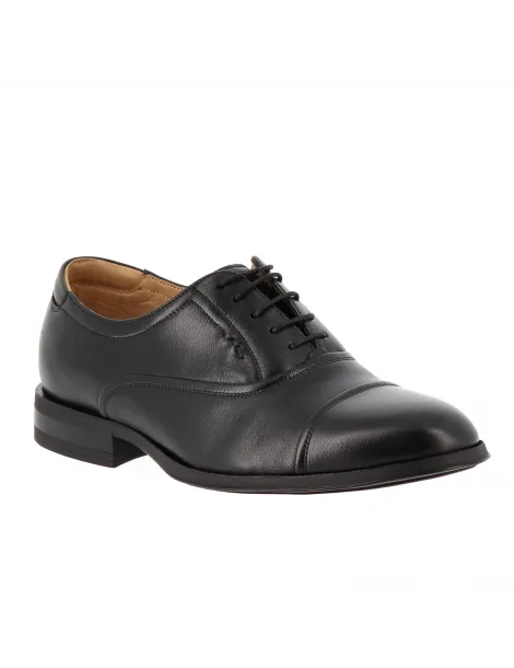 richelieu cuir classique semelle gomme cuir noir