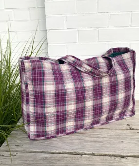 Sac Cabas Grand Format - Carreaux purple - Bëllemme