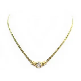 SANS MARQUE COLLIERS maille anglaise sertie de 7 diamants 0.28 ct