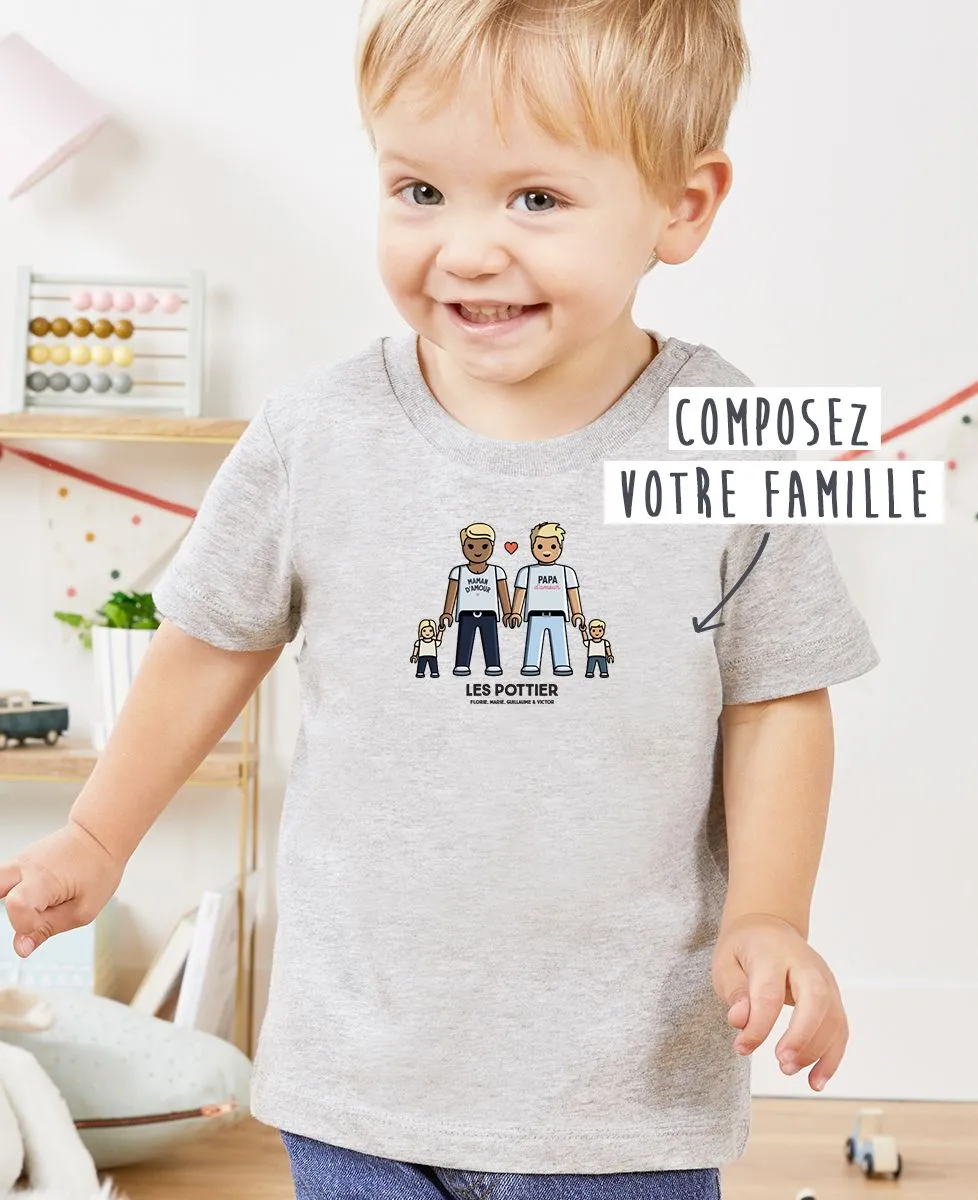 T-Shirt bébé Famille jouet personnalisé