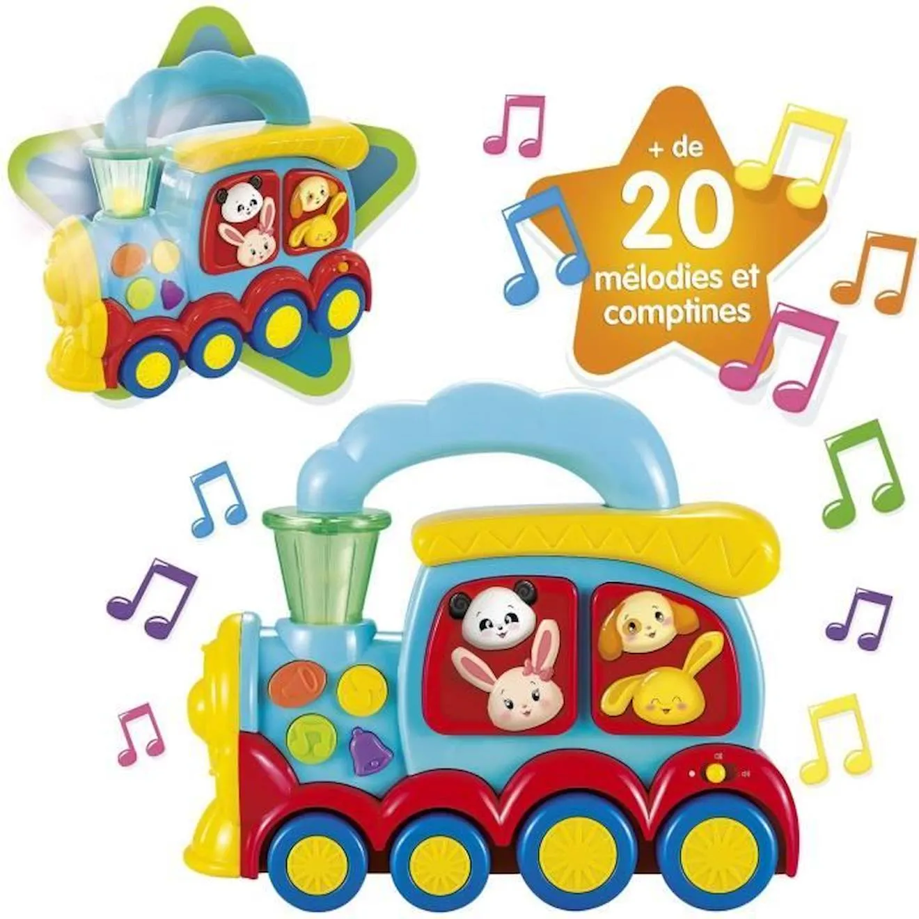 Titounis - Mon Train Musical interactif - Jouet 1er Âge - Dès 6 mois - Lansay jaune - Lansay