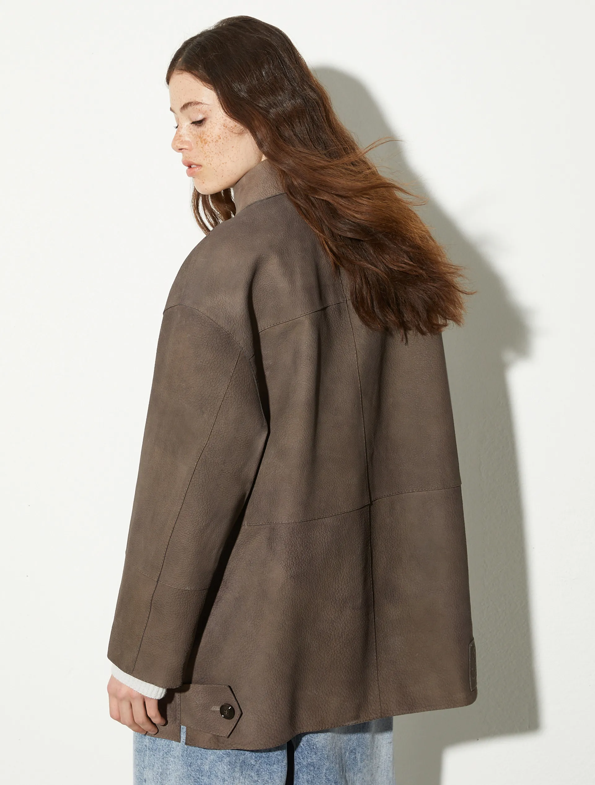 Veste-chemise en cuir