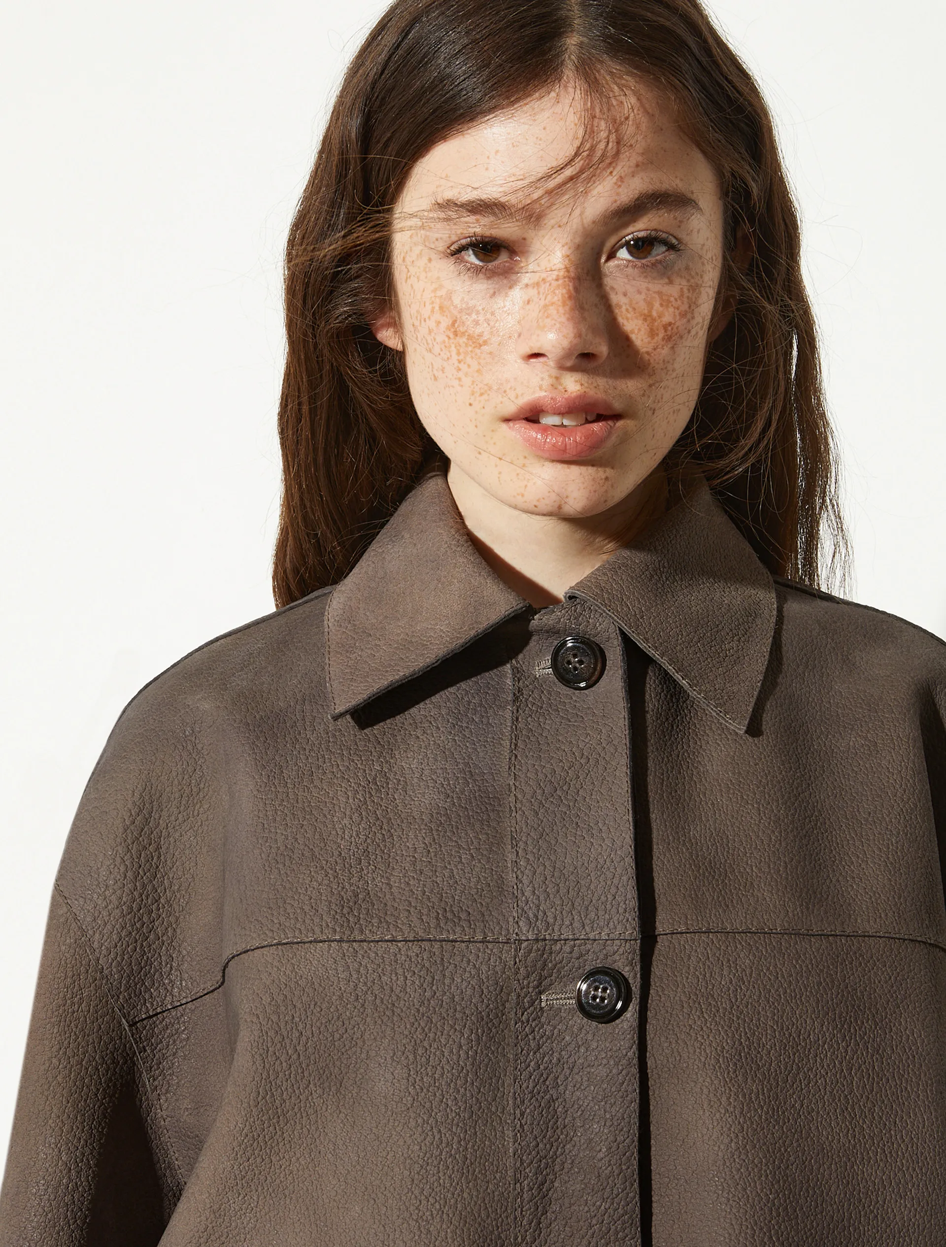 Veste-chemise en cuir