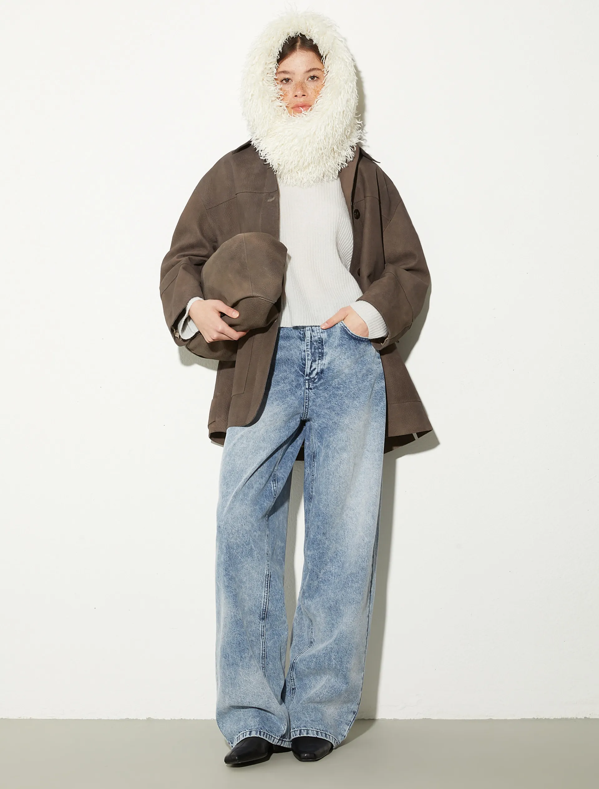 Veste-chemise en cuir
